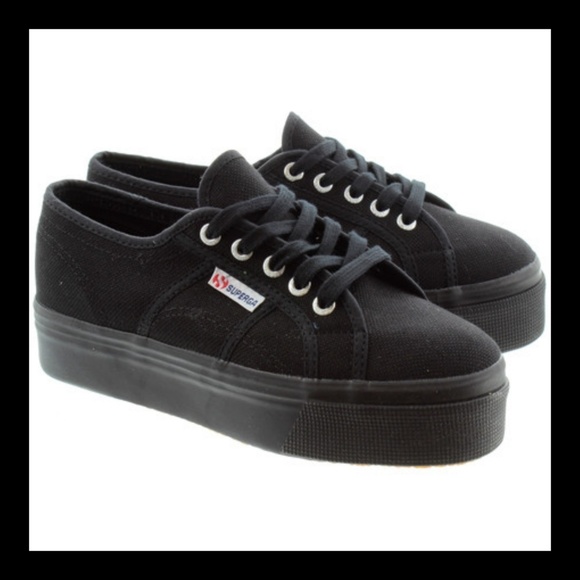 superga all black platform
